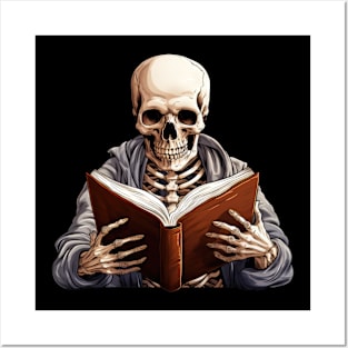 Skeleton read a Book Posters and Art